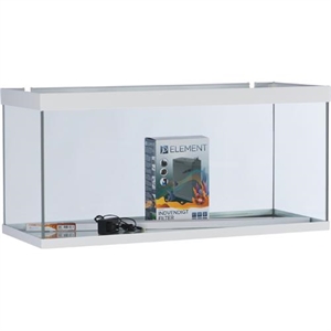 AkvaStabil element akvarie 180 liter - 100 x 40 x 48 cm - hvid med filter - varme og LED-lys - 144 liter