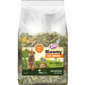 500 gr Lolo Bloomy 2 in1 Snack med urter og hø til kaniner