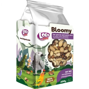 Lolo Bloomy snack med nødde mix til papegøjer og små eksotiske fugle 150 gr