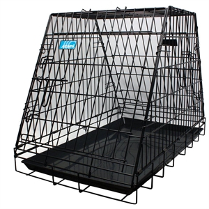 Hundetransportbur pyramide sort - 78 x 49 x 57 cm